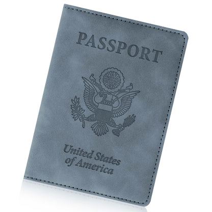 Passport Holder for Travel Essentials, RFID Blocking Passport Cover Wallet Card Case for Women and Men, PU Leather, Black