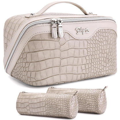 BOYATU Travel Makeup Bag Cosmetic Bags for Women: 3-Piece Make up Bag Set
