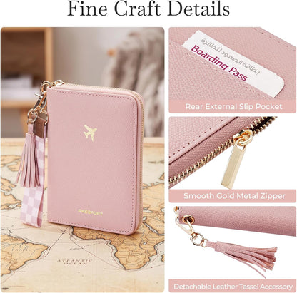 wakawaga Passport Holder For Travel For Women With Detachable Wrist Strap