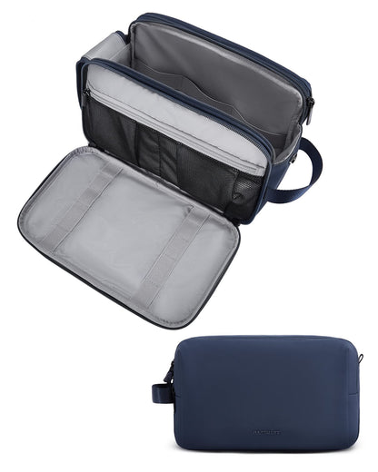 BAGSMART Toiletry Bag for Men, Travel Toiletry Organizer Dopp Kit Water-resistant Shaving Bag for Toiletries Accessories, Door Room Essentials,Black-basic