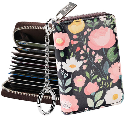 FurArt Zipper Wallet Women RFID Credit Card Holder keychain Wallet