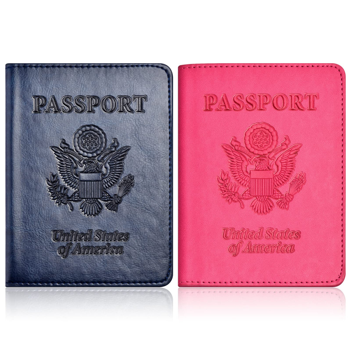 Eoehro Passport Holder for Travel Essentials-2Pack, Passport Wallet Cover Case for Travel Must Haves Accessories,Passport Book Holders for Women and Men