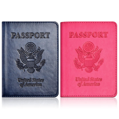 Eoehro Passport Holder for Travel Essentials-2Pack, Passport Wallet Cover Case for Travel Must Haves Accessories,Passport Book Holders for Women and Men