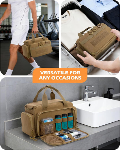 Tactical Travel Toiletry Bag for Men, Extra Large Dopp Kit Organizer