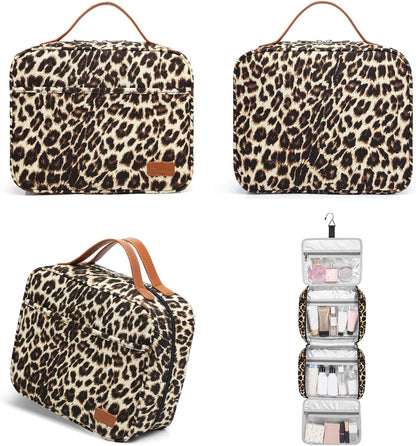 Bosidu Hanging Travel Toiletry Bag,Large Capacity Cosmetic Travel Toiletry Organizer for Women with 4 Compartments & 1 Sturdy Hook,Perfect for Travel/Daily Use/Christmas