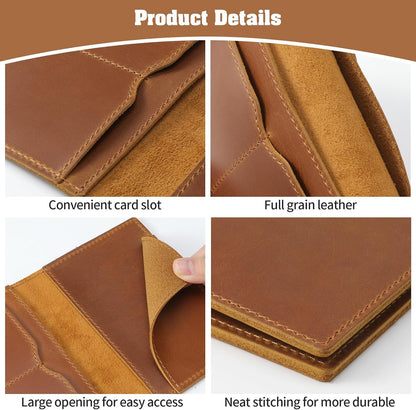 Jack&Chris Leather Passport Holder, Handmade Passport cover, Travel Wallet Cover Case for Men and Women, Leather Travel Documents Organizer Protector, JC107