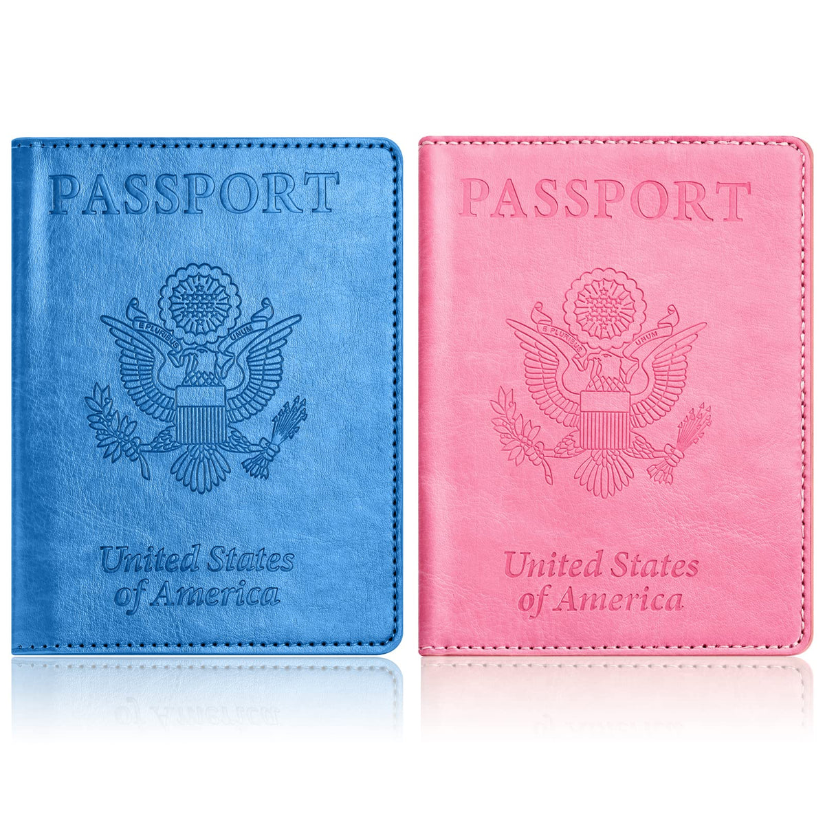 Eoehro Passport Holder for Travel Essentials-2Pack, Passport Wallet Cover Case for Travel Must Haves Accessories,Passport Book Holders for Women and Men