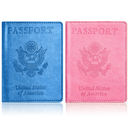 Eoehro Passport Holder for Travel Essentials-2Pack, Passport Wallet Cover Case for Travel Must Haves Accessories,Passport Book Holders for Women and Men