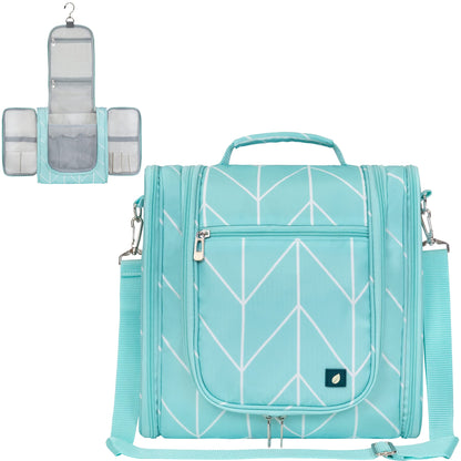 PAVILIA Toiletry Bag Travel Bag for Women Men, Hanging Cosmetic Organizer, Water Resistant Makeup Bag for Accessories Toiletries, Large Travel Essentials Kit (Floral Pink)