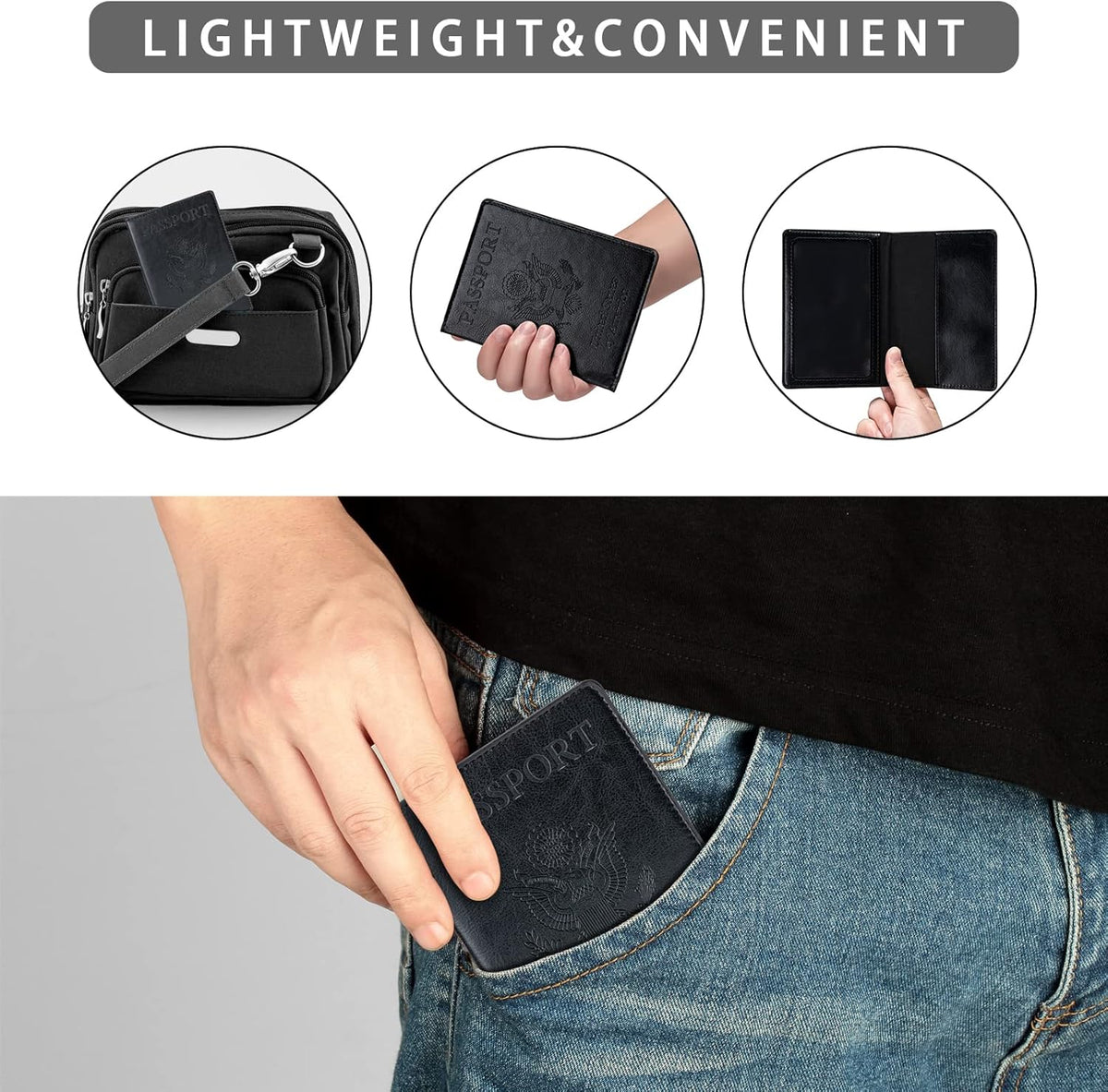 2 Pcs Passport Holders，Ultra Slim Passport Wallet for Travel Essentials