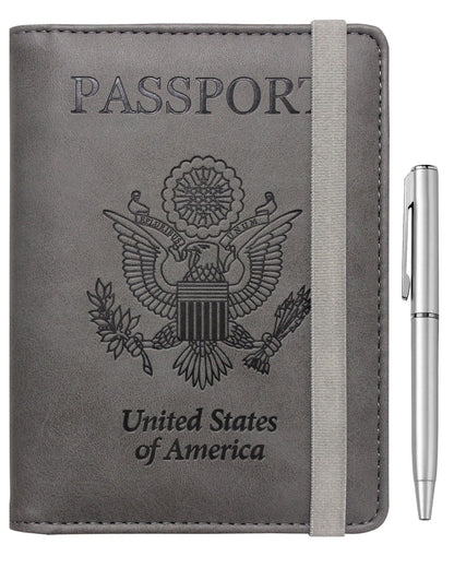 WALNEW Passport Holder for Travel, RFID Blocking Passport Wallet & Cover