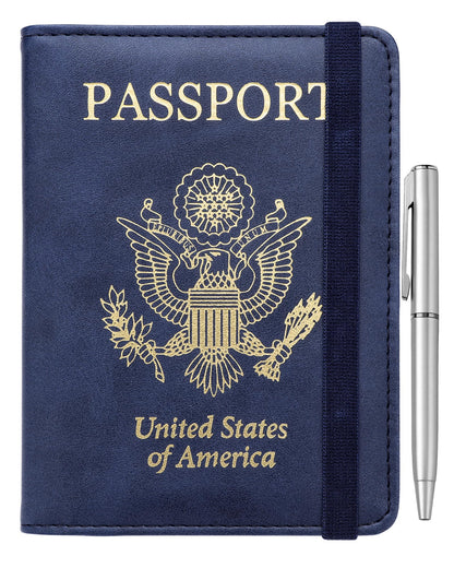 WALNEW Passport Holder for Travel, RFID Blocking Passport Wallet & Cover