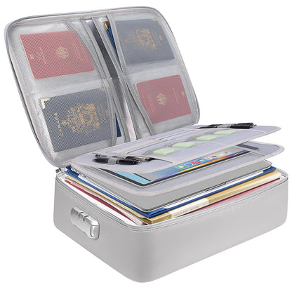 BALEINE Fireproof Document Box with Lock, Waterproof Fire Safe File Bag