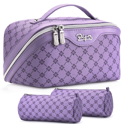 BOYATU Travel Makeup Bag Cosmetic Bags for Women: 3-Piece Make up Bag Set