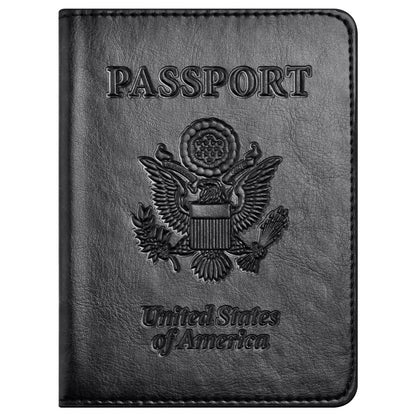 Eoehro Passport Holder for Travel Essentials, Passport Wallet Cover Case for Travel Must Haves Accessories,Passport Book Holders for Women and Men(dark blue)