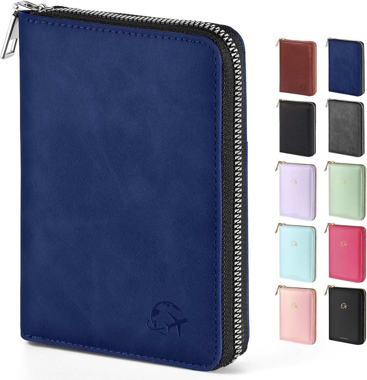 Forvencer Safe Zipper Passport Holder Cover, Passport Wallet for Travel