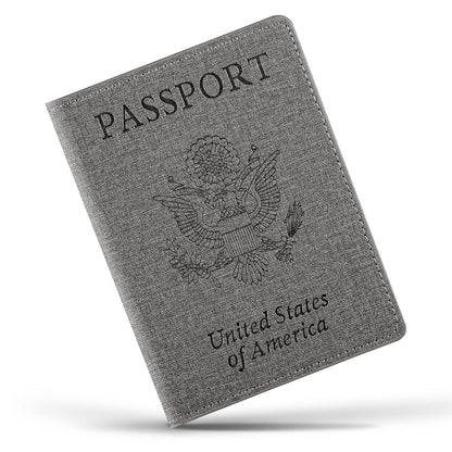 2 Pack Passport Cover With Card Slots RFID Blocking-White&Black