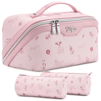 BOYATU Travel Makeup Bag Cosmetic Bags for Women: 3-Piece Make up Bag Set
