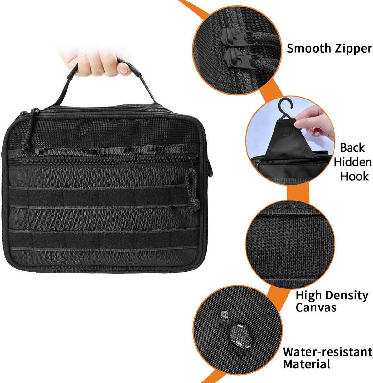 Toiletry Bag for Men Travel Tactical Hanging Dopp Kit Shaving Hygiene Bag