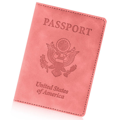 Passport Holder for Travel Essentials, RFID Blocking Passport Cover Wallet Card Case for Women and Men, PU Leather, Black