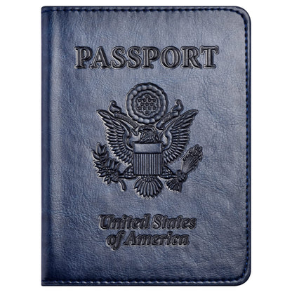 Eoehro Passport Holder for Travel Essentials, Passport Wallet Cover Case for Travel Must Haves Accessories,Passport Book Holders for Women and Men(dark blue)