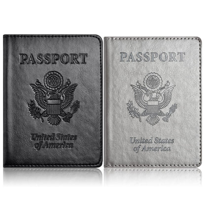 Eoehro Passport Holder for Travel Essentials-2Pack, Passport Wallet Cover Case for Travel Must Haves Accessories,Passport Book Holders for Women and Men