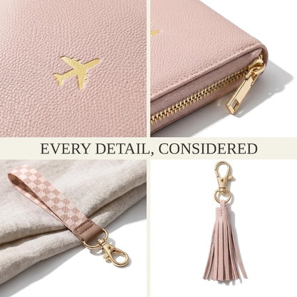 Beautiful Passport Holder And Travel Wallet with Wristlet Strap