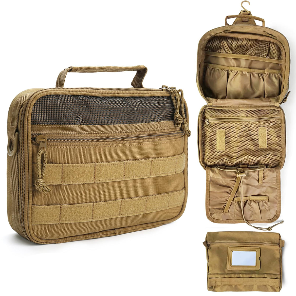 Toiletry Bag for Men Travel Tactical Hanging Dopp Kit Shaving Hygiene Bag