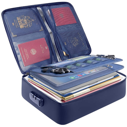 BALEINE Fireproof Document Box with Lock, Waterproof Fire Safe File Bag