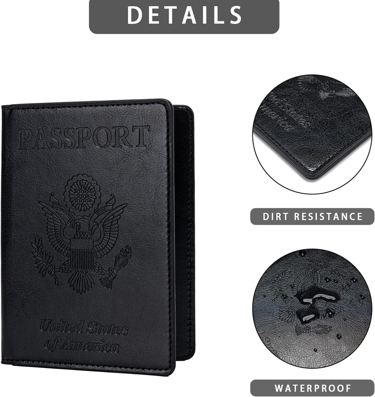 2 Pcs Passport Holders，Ultra Slim Passport Wallet for Travel Essentials