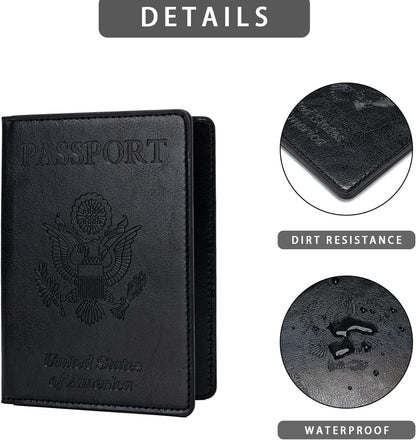 2 Pcs Passport Holders，Ultra Slim Passport Wallet for Travel Essentials