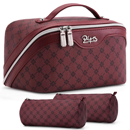 BOYATU Travel Makeup Bag Cosmetic Bags for Women: 3-Piece Make up Bag Set