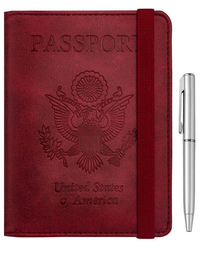 WALNEW Passport Holder for Travel, RFID Blocking Passport Wallet & Cover
