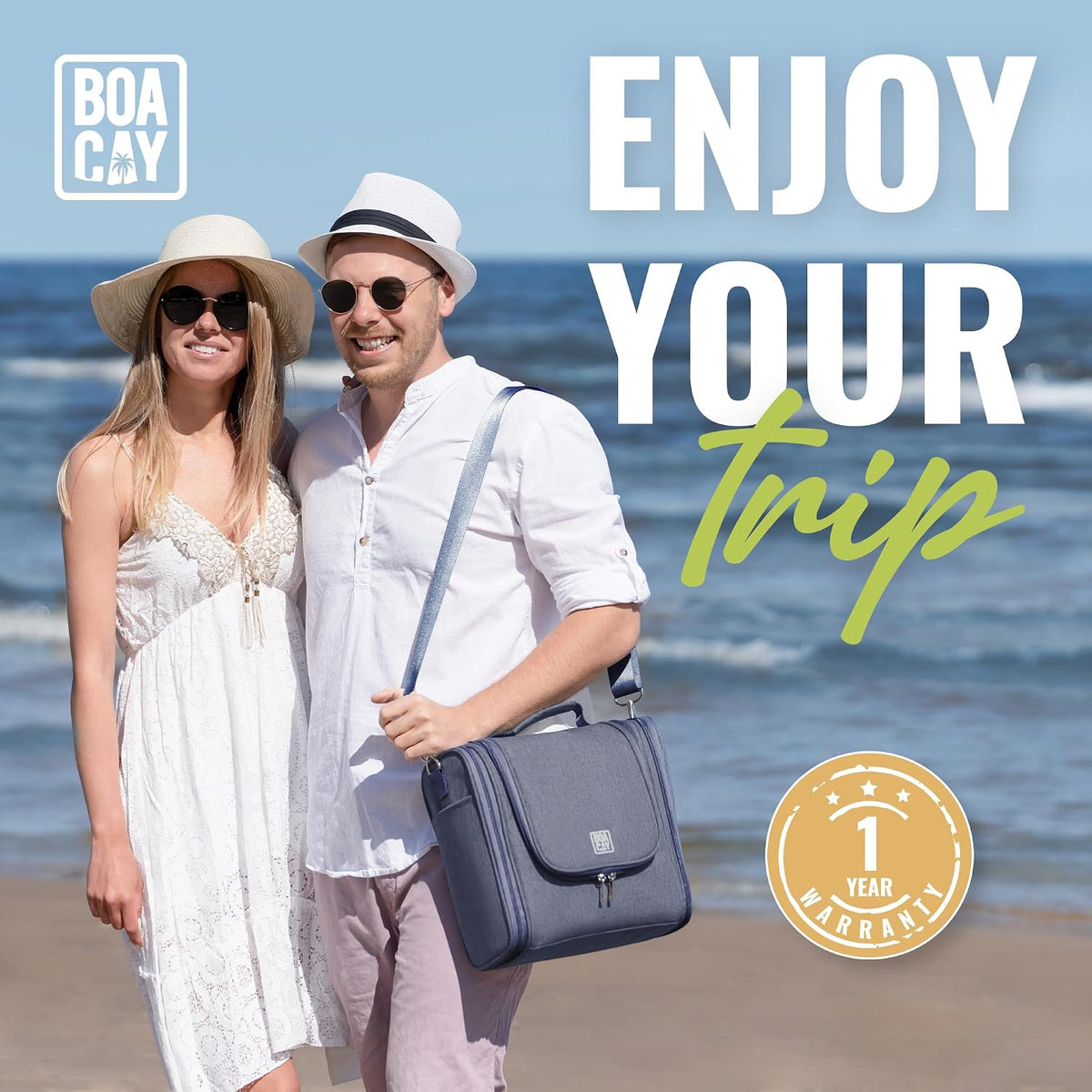 BOACAY Extra Large Hanging Travel Toiletry Bag for Women and Men, Makeup Bag