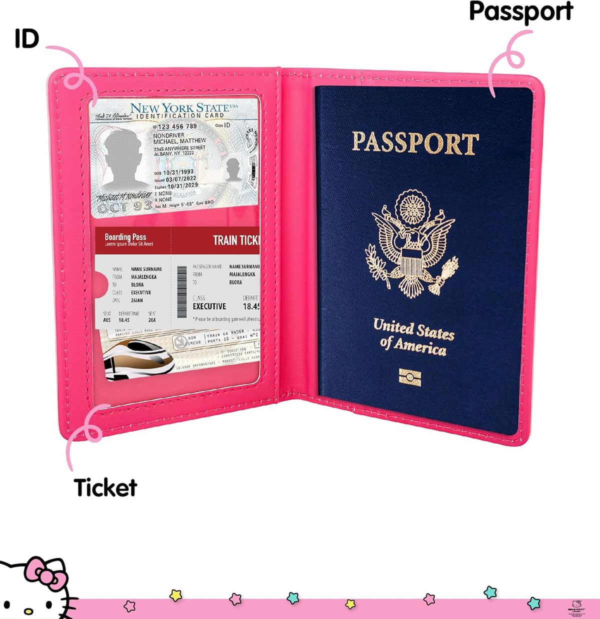 Hello Kitty Passport Cover for Travel Official License, Sanrio Gifts