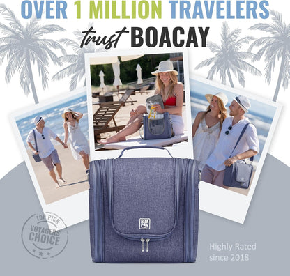 BOACAY Extra Large Hanging Travel Toiletry Bag for Women and Men, Makeup Bag