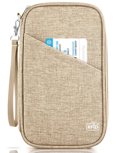TOPBAG Passport Holder Family, Women Rfid Blocking Passport Wallet, Travel Document Organizer for Premium Wallets, Waterproof Passport Holders Bag for Women & Men Traveling, Credit Cards Case