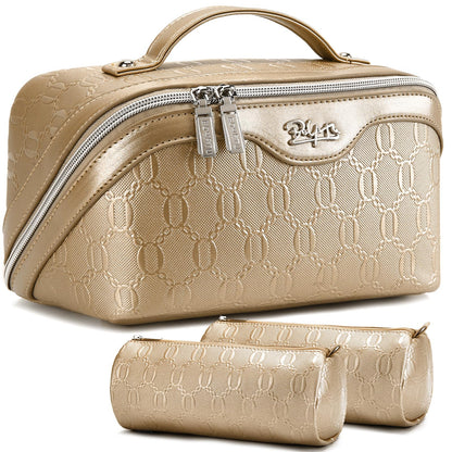 BOYATU Travel Makeup Bag Cosmetic Bags for Women: 3-Piece Make up Bag Set