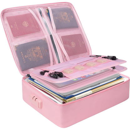 BALEINE Fireproof Document Box with Lock, Waterproof Fire Safe File Bag