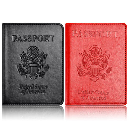 Eoehro Passport Holder for Travel Essentials-2Pack, Passport Wallet Cover Case for Travel Must Haves Accessories,Passport Book Holders for Women and Men