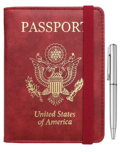 WALNEW Passport Holder for Travel, RFID Blocking Passport Wallet & Cover
