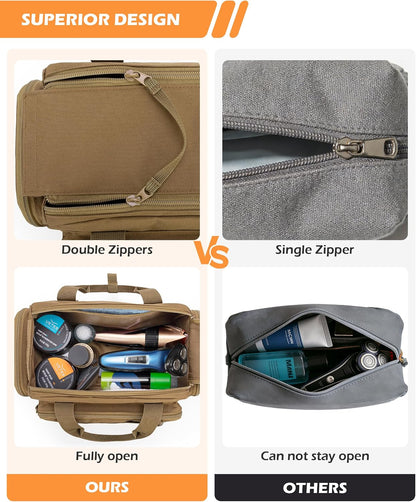 Tactical Travel Toiletry Bag for Men, Extra Large Dopp Kit Organizer