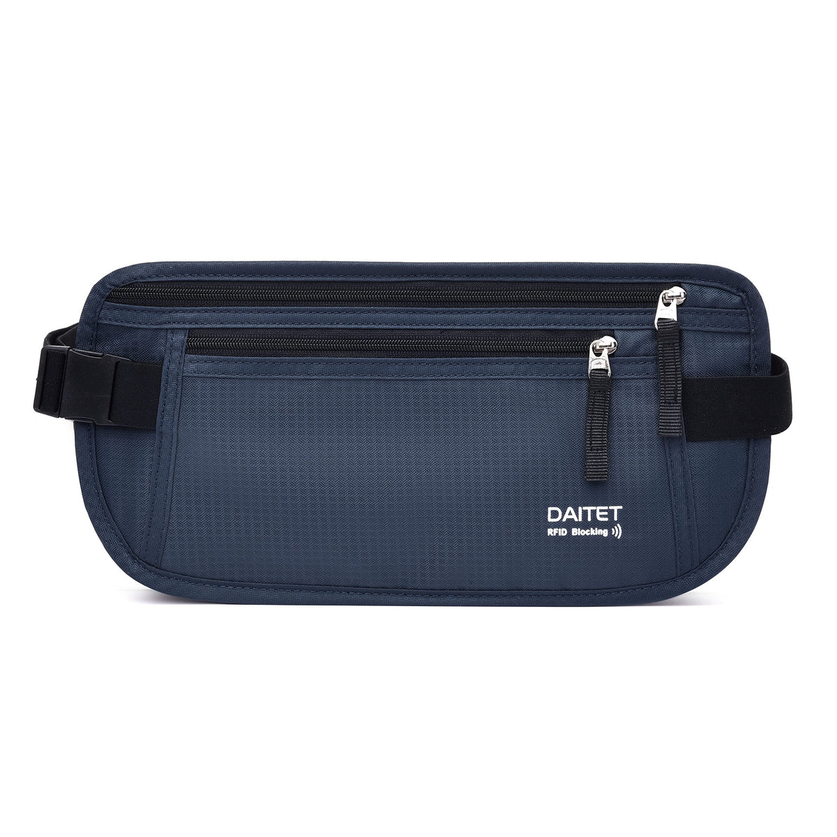 Money Belt - Passport Holder Secure Hidden Travel Wallet with RFID Blocking, Undercover Fanny Pack (Black)