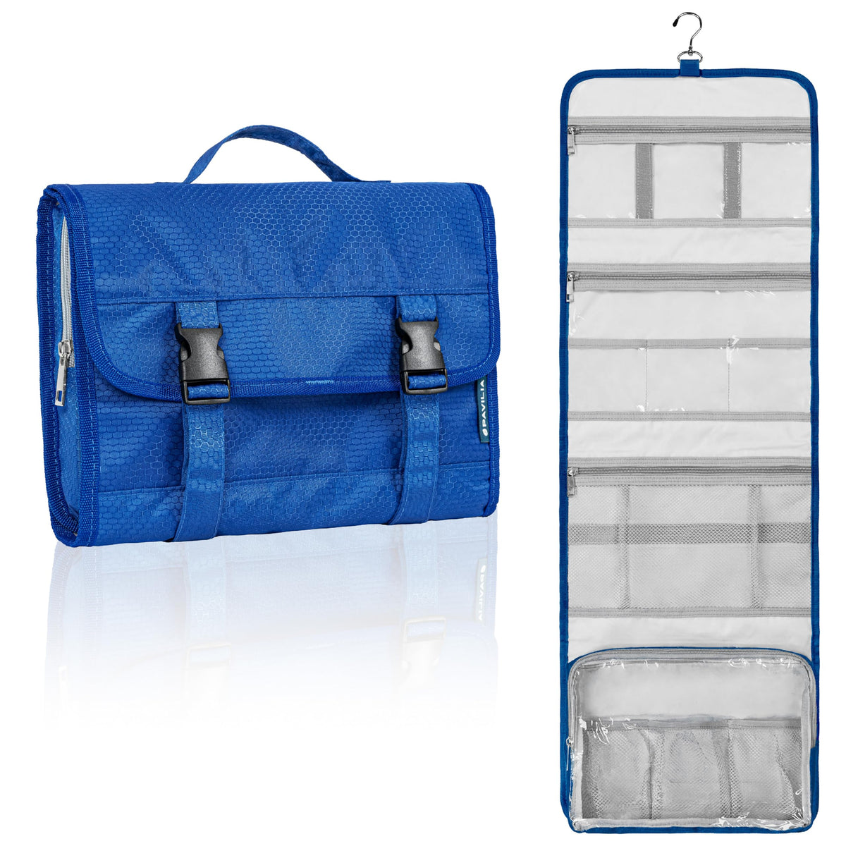 PAVILIA Travel Hanging Toiletry Bag for Women Men, Large Capacity Makeup Bag Kit, Waterproof Cosmetic Storage Organizer Case for Bathroom Shower